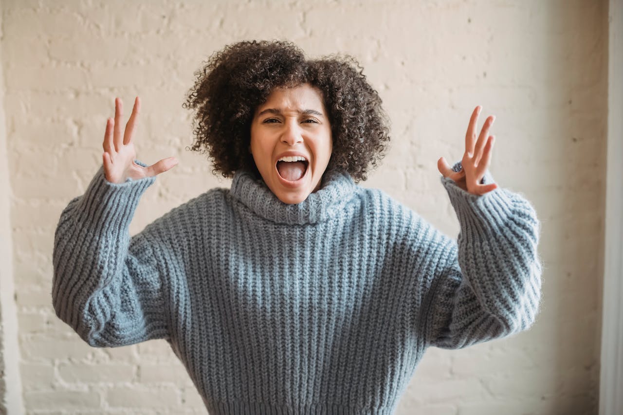 angry woman screaming
